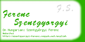 ferenc szentgyorgyi business card