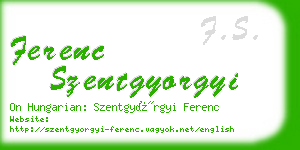 ferenc szentgyorgyi business card